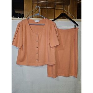 St John Evening Wear Size 16  Skirt And Short Sleeve Cardigan Set